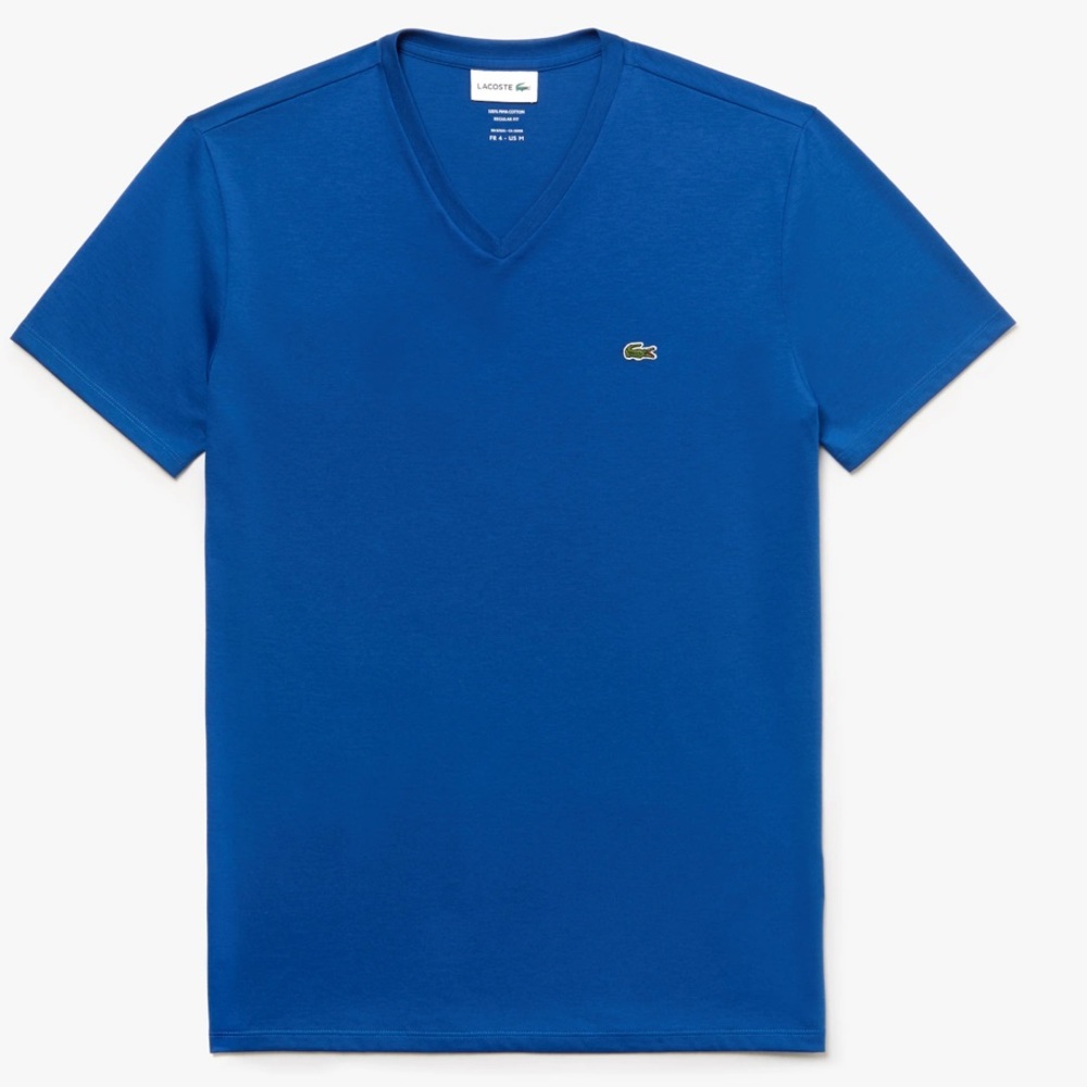 Lacoste Men's V-neck Pima Cotton Jersey T-shirt - Picture 3 of 9